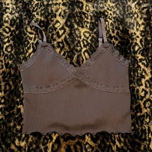 H&M Brown Laced Crop top